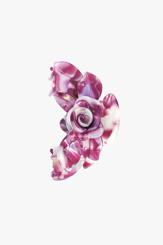 Rose Petal Bar Large Jaw Clip- Purple | Anna Sui