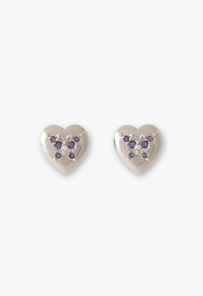 Butterfly Heart Stud Earrings | Anna Sui