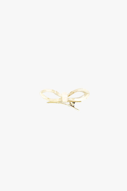 Love Puff Bow Side Clamp- Ivory | Anna Sui