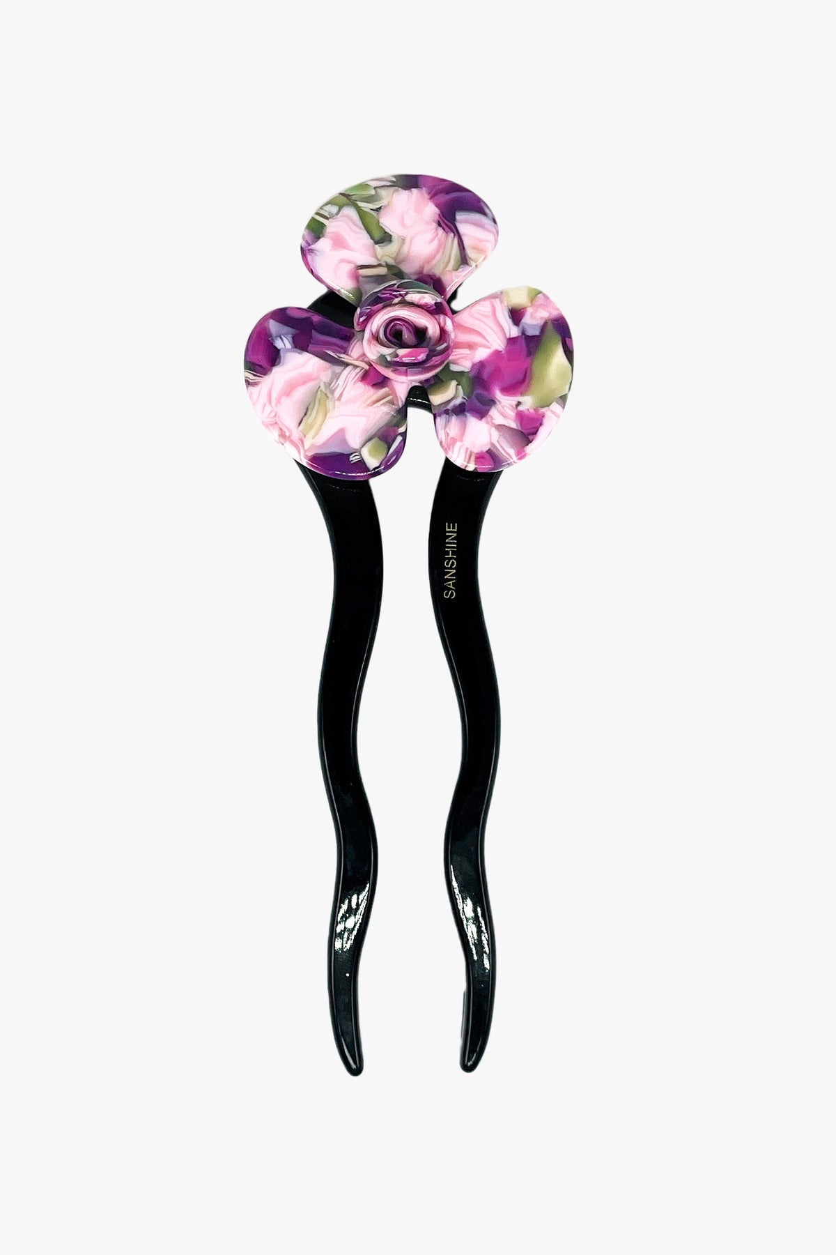 Spring Flower Chignon Hair Pin- Green & Purple | Anna Sui