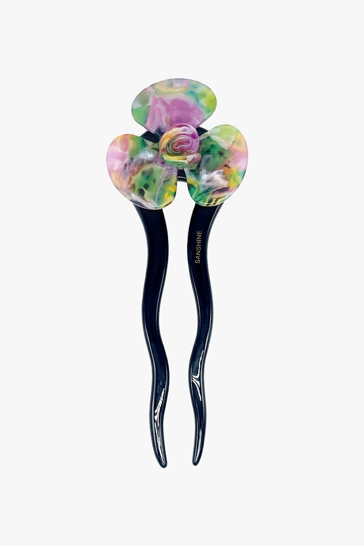 Spring Flower Chignon Hair Pin- Muted Green & Purple | Anna Sui
