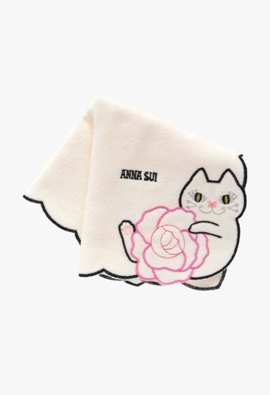 Cat Embroidery Rose Washcloth | Anna Sui