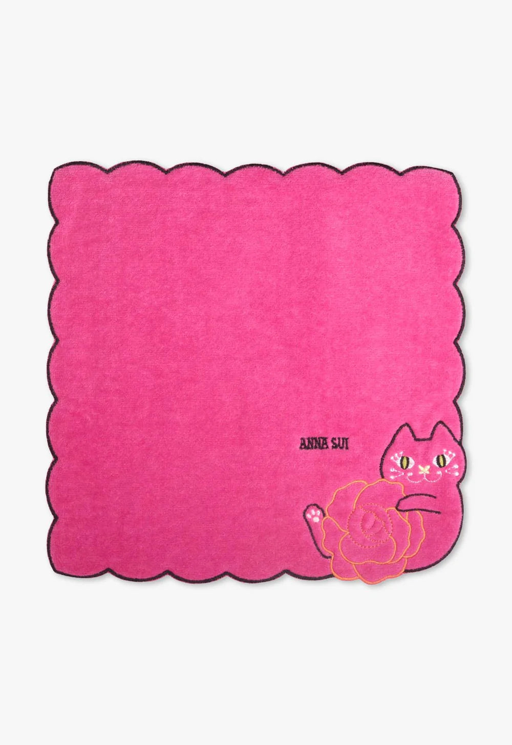 Cat Embroidery Rose Washcloth | Anna Sui