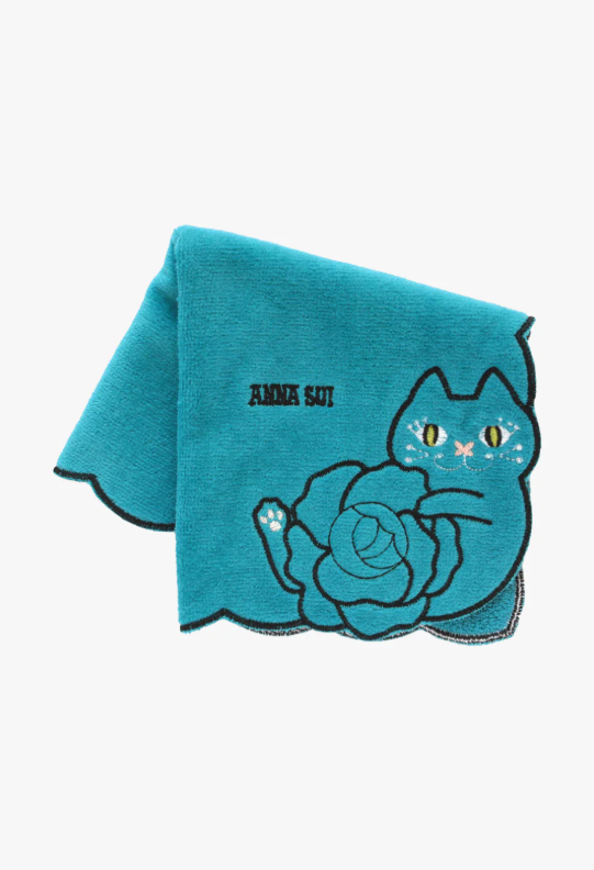 Cat Embroidery Rose Washcloth | Anna Sui