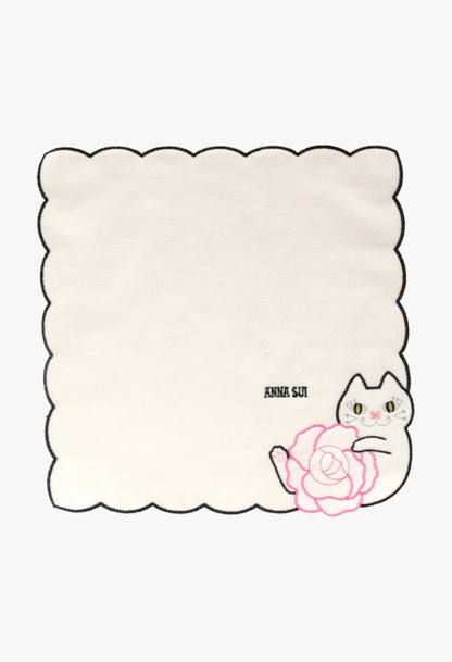 Cat Embroidery Rose Washcloth | Anna Sui