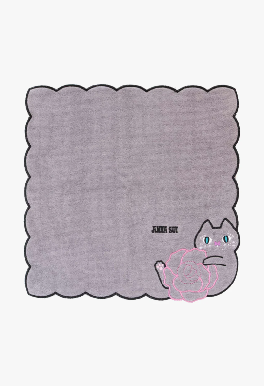 Cat Embroidery Rose Washcloth | Anna Sui