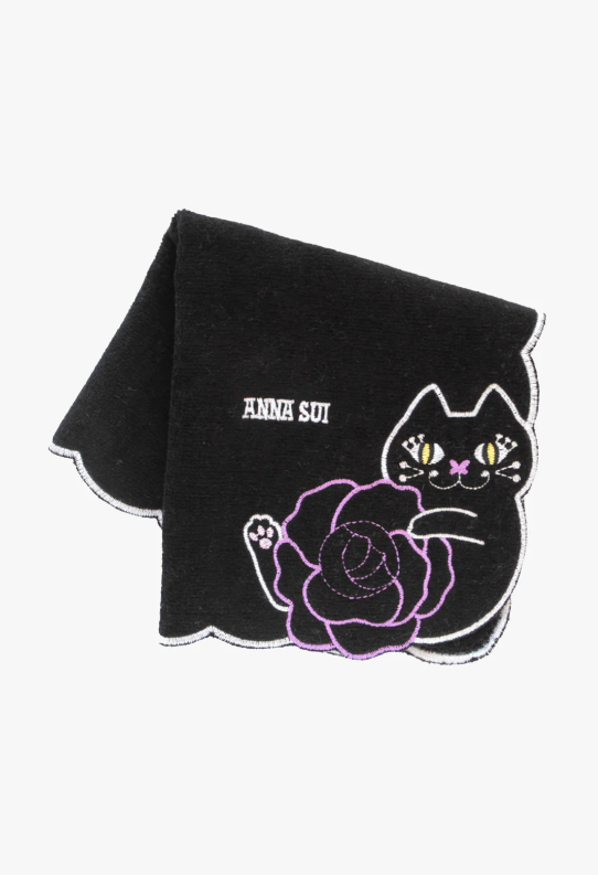 Cat Embroidery Rose Washcloth | Anna Sui