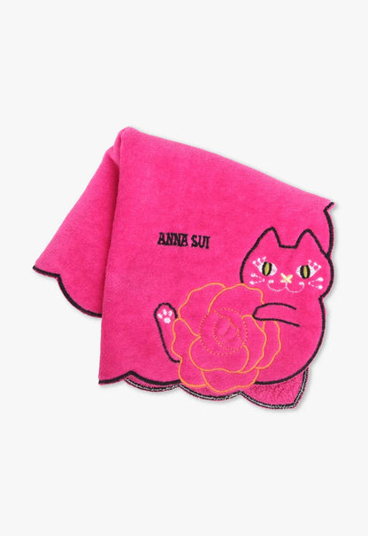 Cat Embroidery Rose Washcloth | Anna Sui