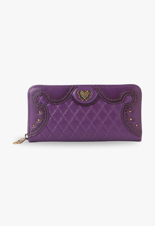 Victorian Quilted Wallet - Purple | Anna Sui