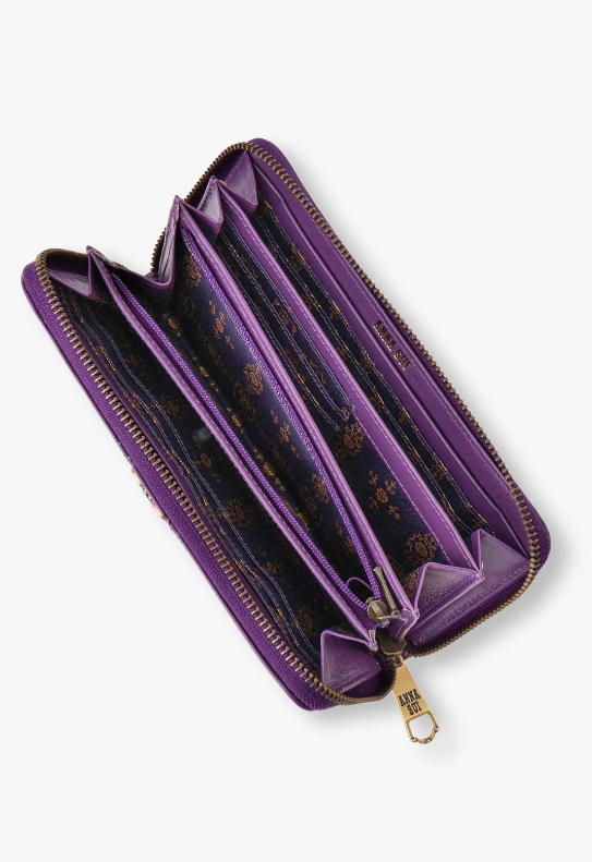 Victorian Quilted Wallet - Purple | Anna Sui