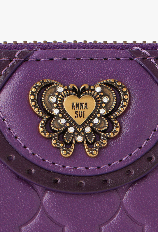 Victorian Quilted Wallet - Purple | Anna Sui
