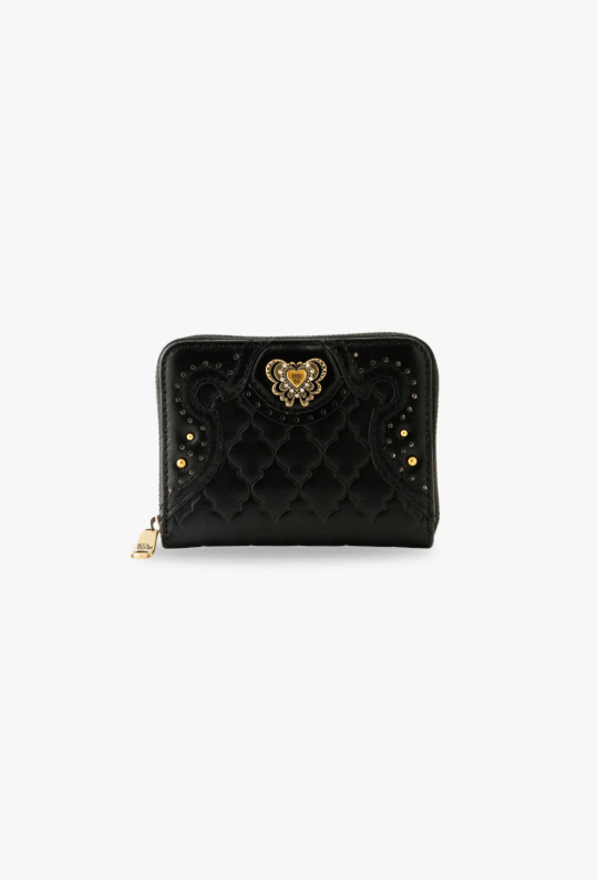 Victorian Quilted Small Wallet - Black | Anna Sui