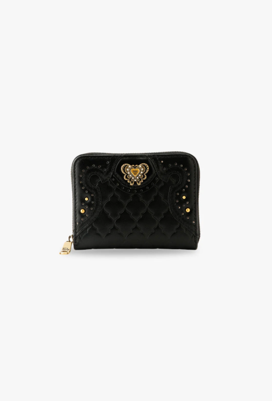 Victorian Quilted Small Wallet - Black | Anna Sui