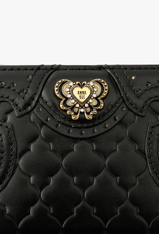 Victorian Quilted Small Wallet - Black | Anna Sui