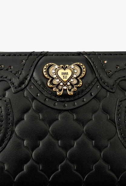 Victorian Quilted Small Wallet - Black | Anna Sui