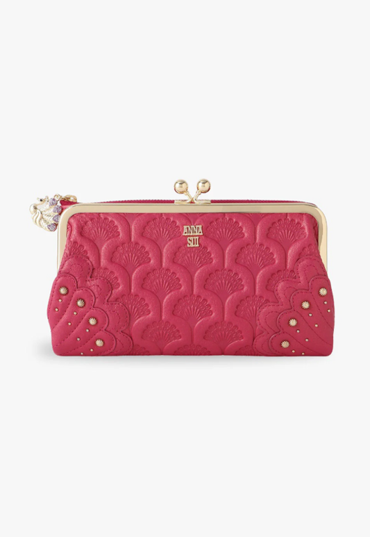 Peacock Embossed Wallet - Pink | Anna Sui