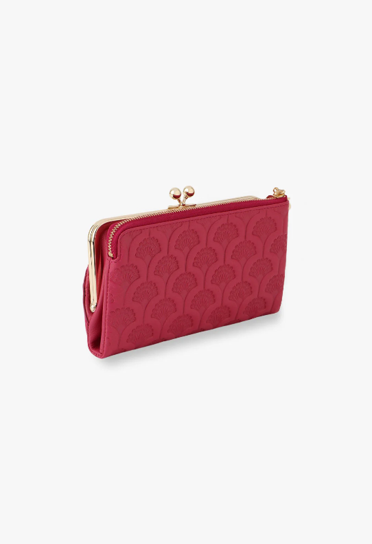 Peacock Embossed Wallet - Pink | Anna Sui
