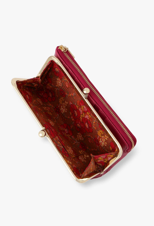 Peacock Embossed Wallet - Pink | Anna Sui