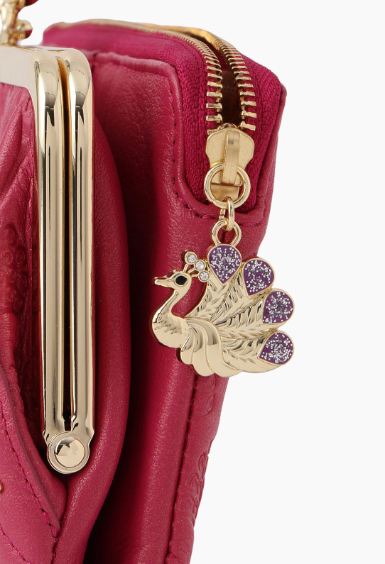 Peacock Embossed Wallet - Pink | Anna Sui