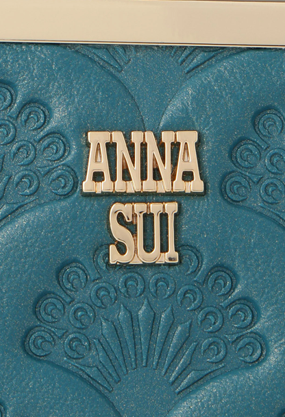 Peacock Embossed Wallet - Turquoise | Anna Sui