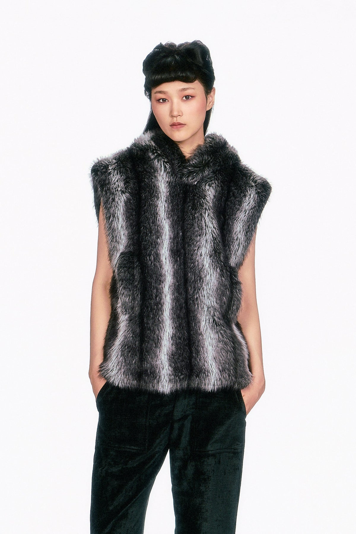 Faux Silver Fox Hoodie | Anna Sui