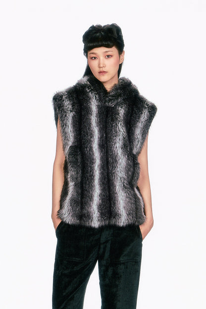 Faux Silver Fox Hoodie | Anna Sui