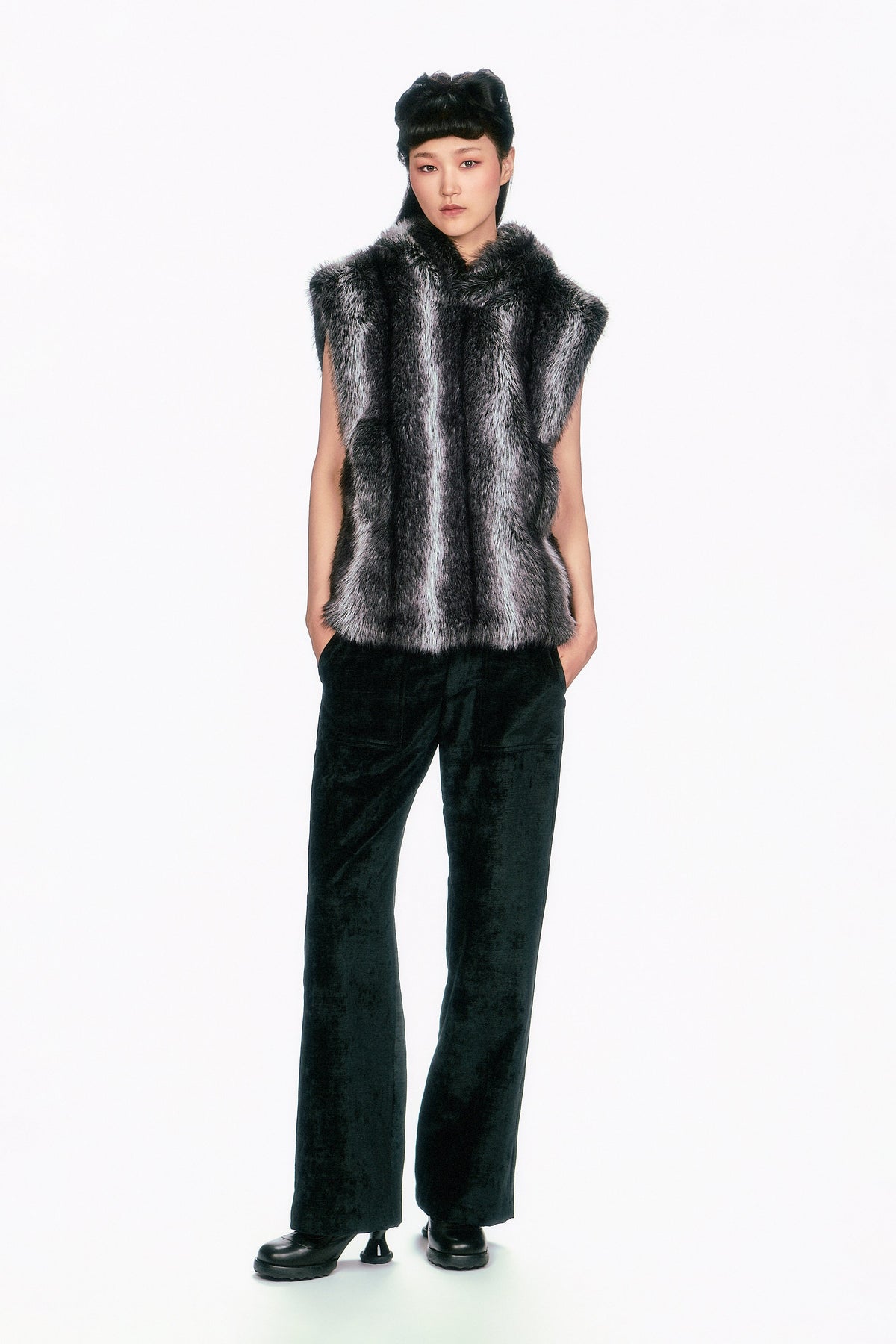 Faux Silver Fox Hoodie | Anna Sui