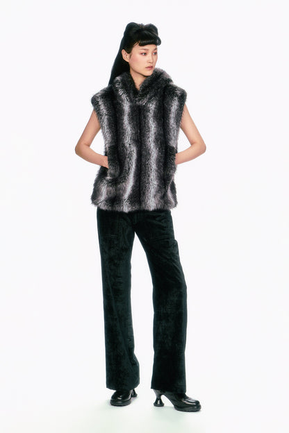 Faux Silver Fox Hoodie | Anna Sui