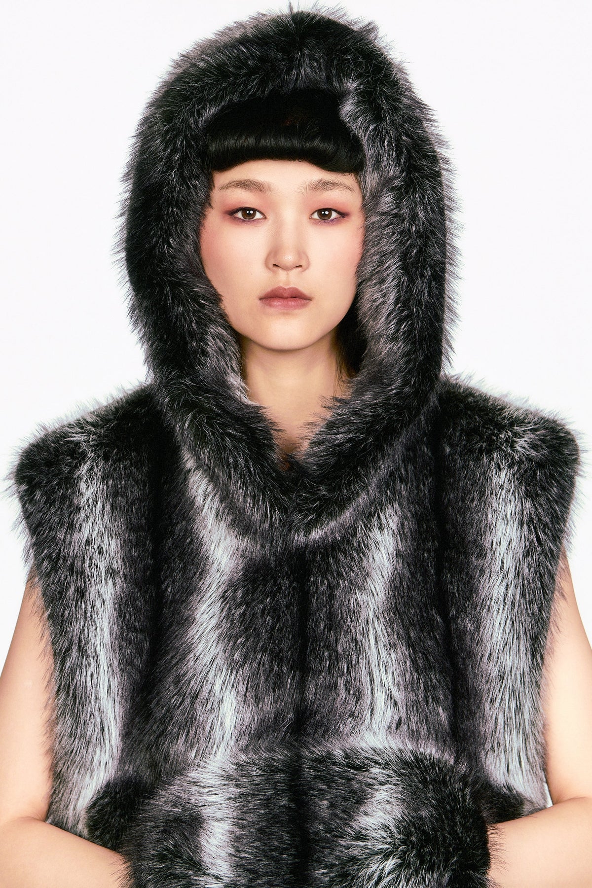 Faux Silver Fox Hoodie | Anna Sui