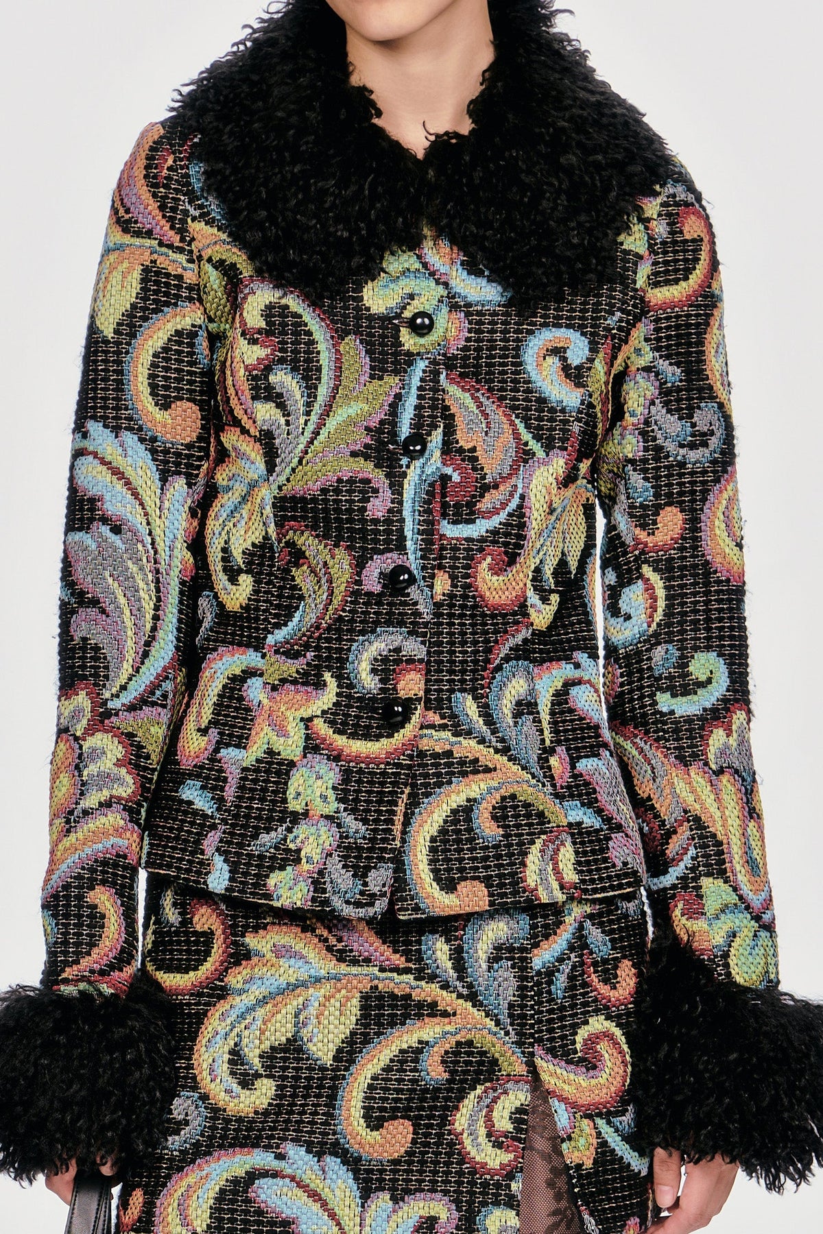 Tapestry Faux Fur Jacket | Anna Sui