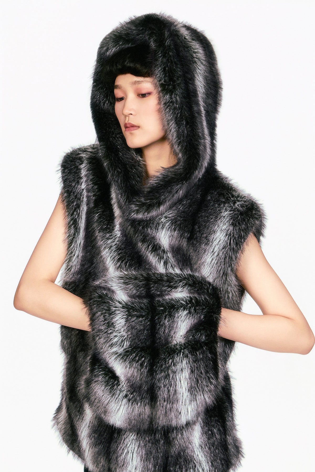 Faux Silver Fox Muff | Anna Sui