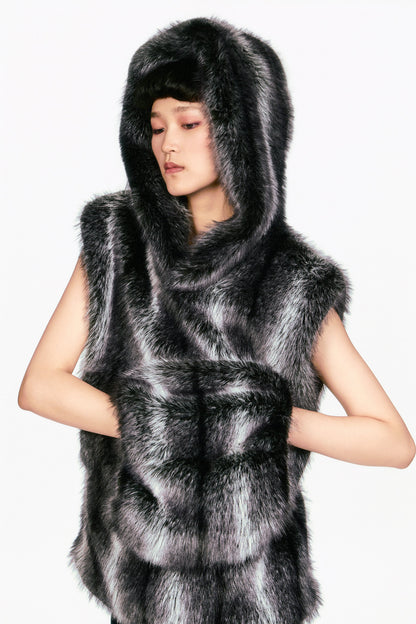 Faux Silver Fox Muff | Anna Sui