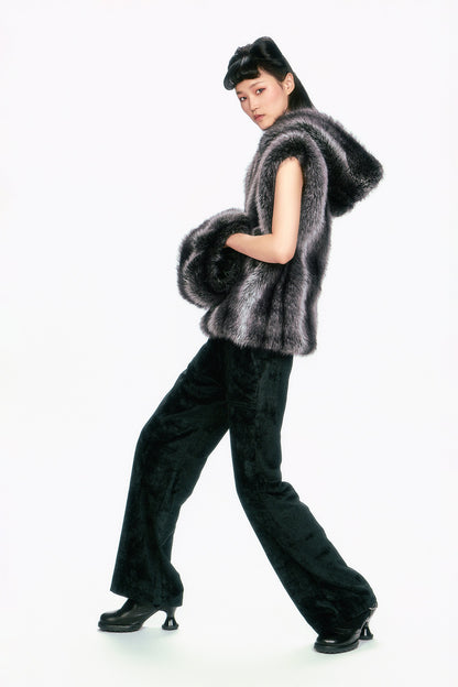 Faux Silver Fox Muff | Anna Sui