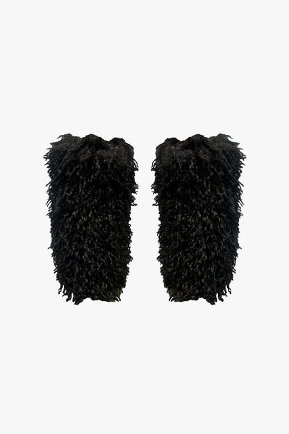 Faux Fur Leg Warmers - Black | Anna Sui