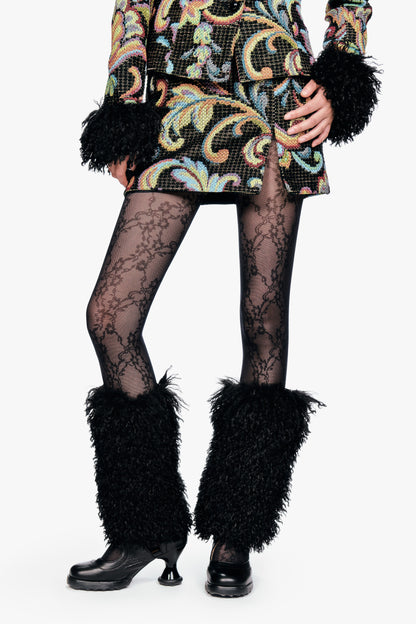 Faux Fur Leg Warmers - Black | Anna Sui
