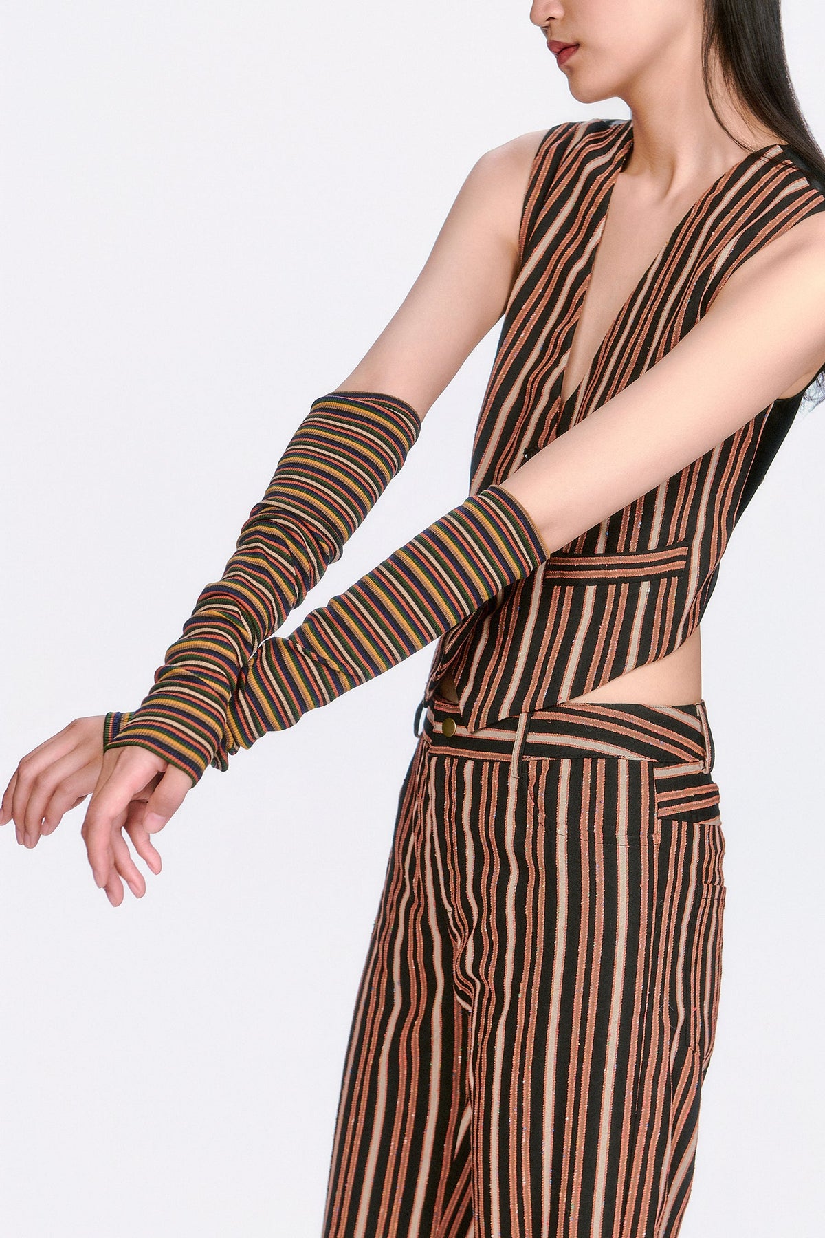 Venetian Stripe Arm Warmers | Anna Sui