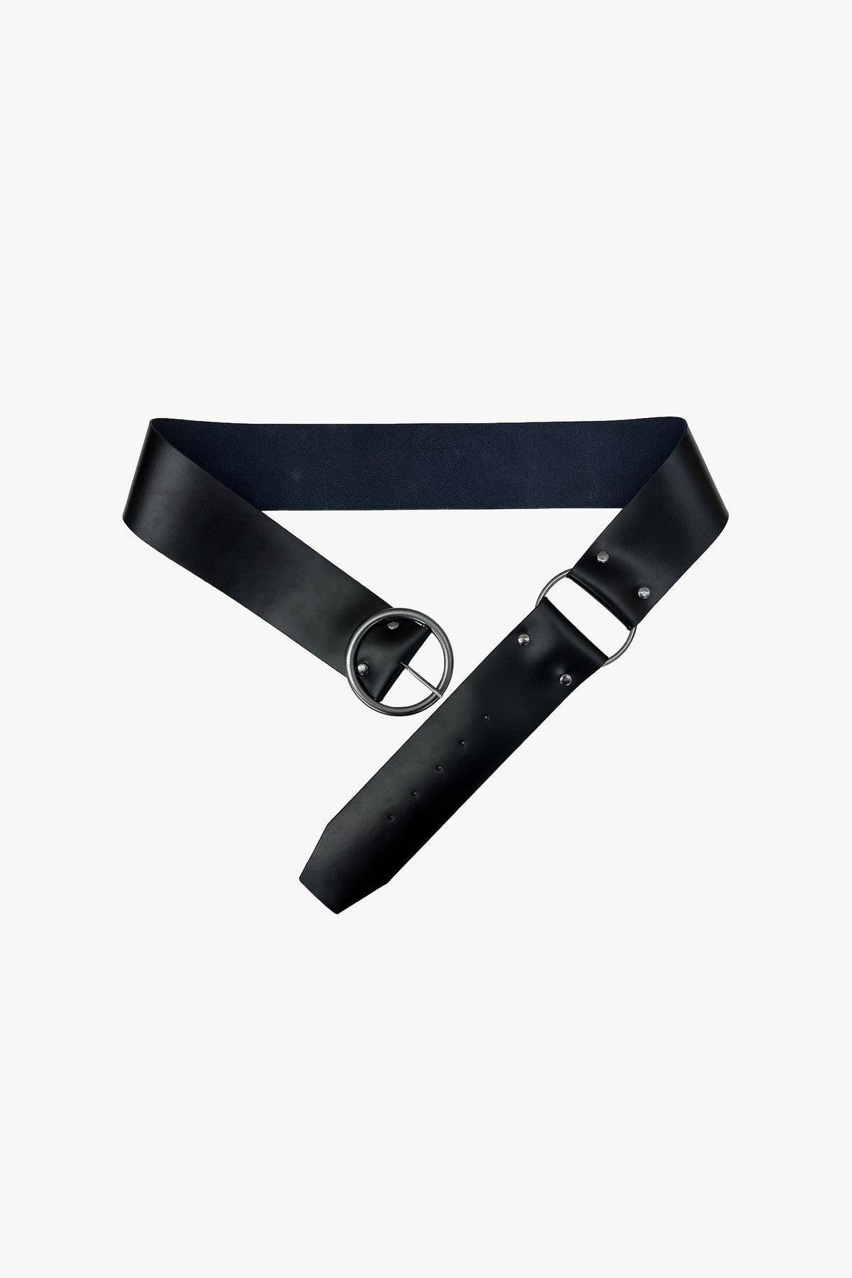 O-Ring Leather Belt - Black | Anna Sui