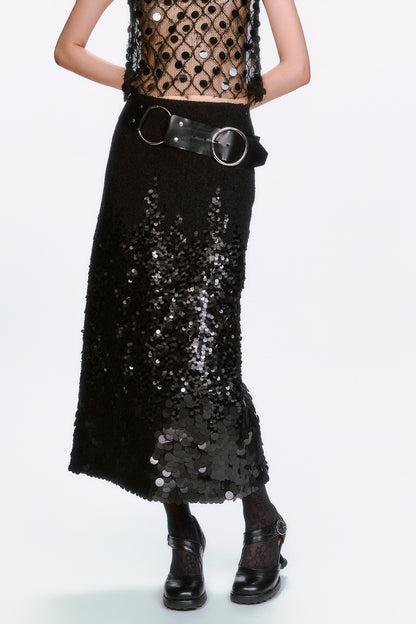 O-Ring Leather Belt - Black | Anna Sui