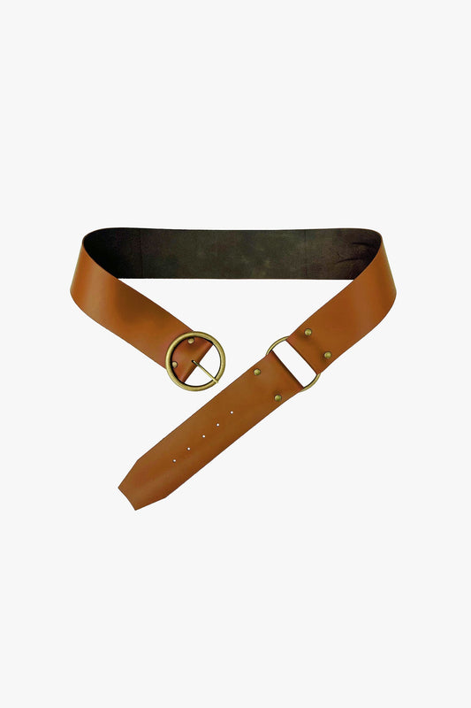 O-Ring Leather Belt - Oak | Anna Sui