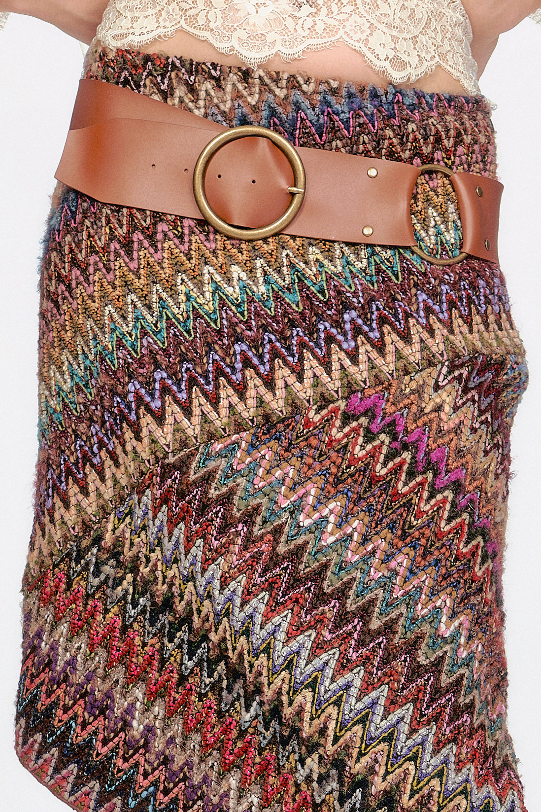 O-Ring Leather Belt - Oak | Anna Sui