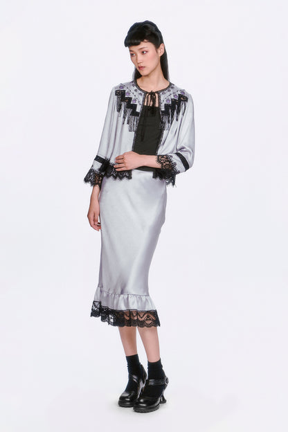 Boudoir Satin Lace Skirt | Anna Sui