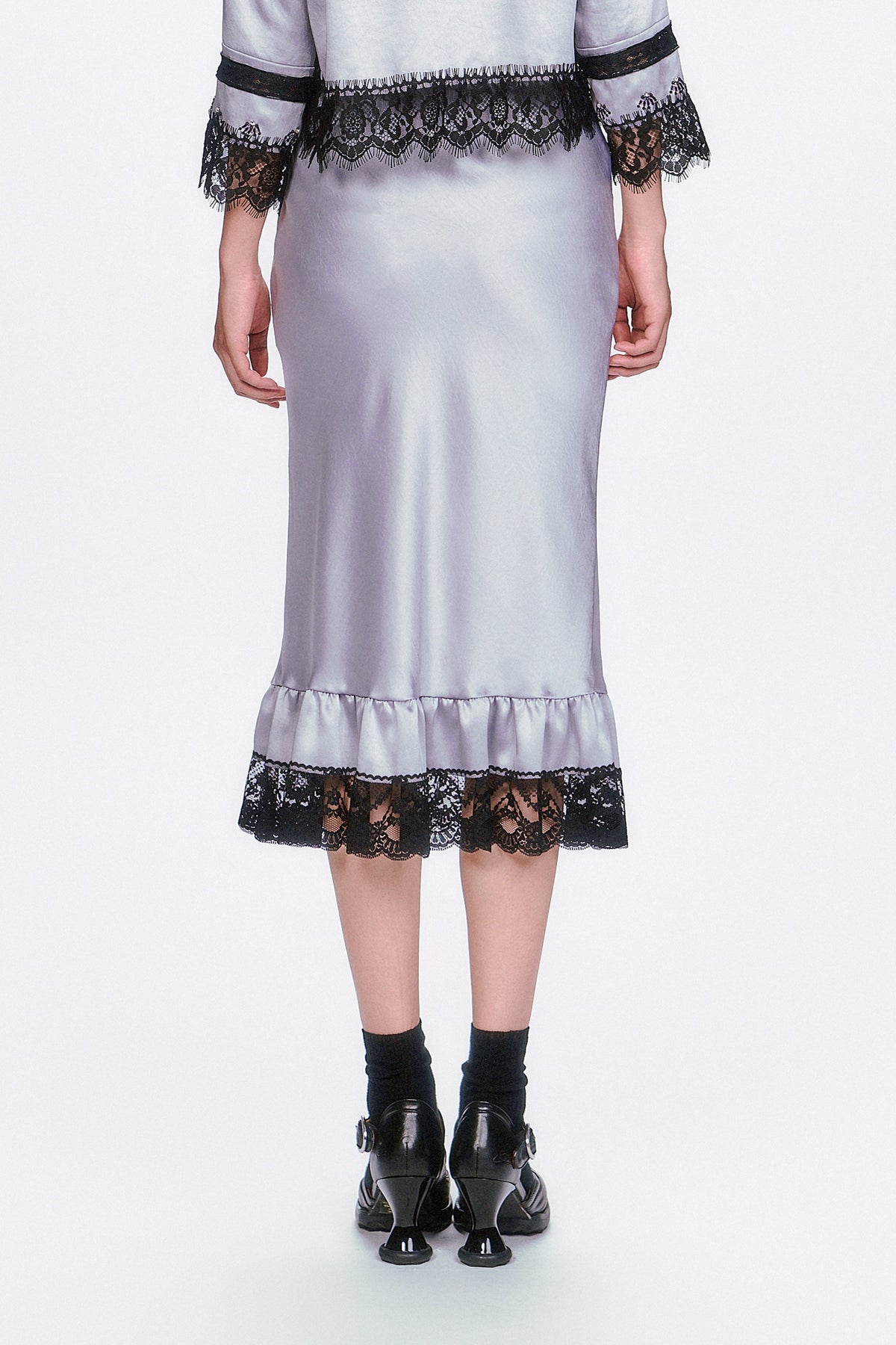Boudoir Satin Lace Skirt | Anna Sui