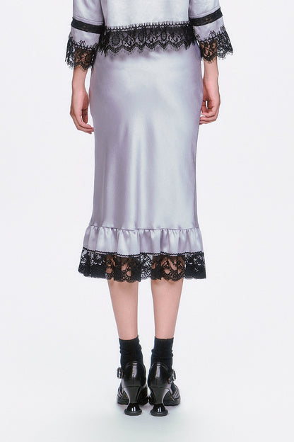 Boudoir Satin Lace Skirt | Anna Sui