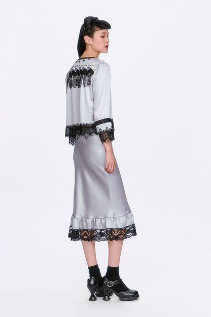 Boudoir Satin Lace Skirt | Anna Sui