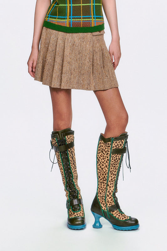 Herringbone Pleated Skirt | Anna Sui