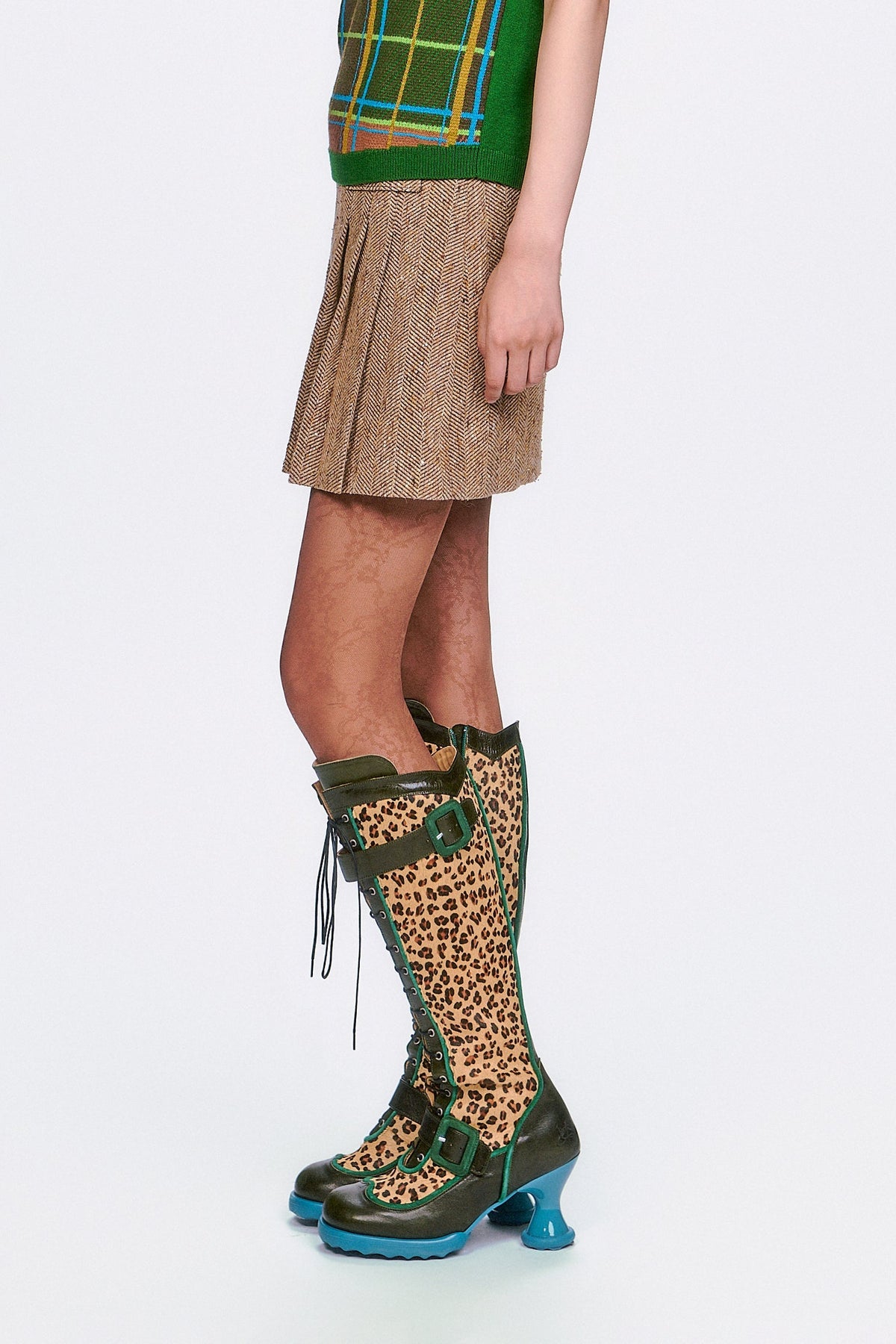 Herringbone Pleated Skirt | Anna Sui