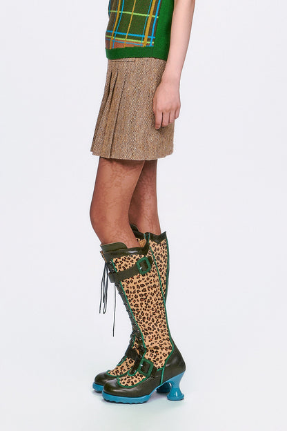 Herringbone Pleated Skirt | Anna Sui