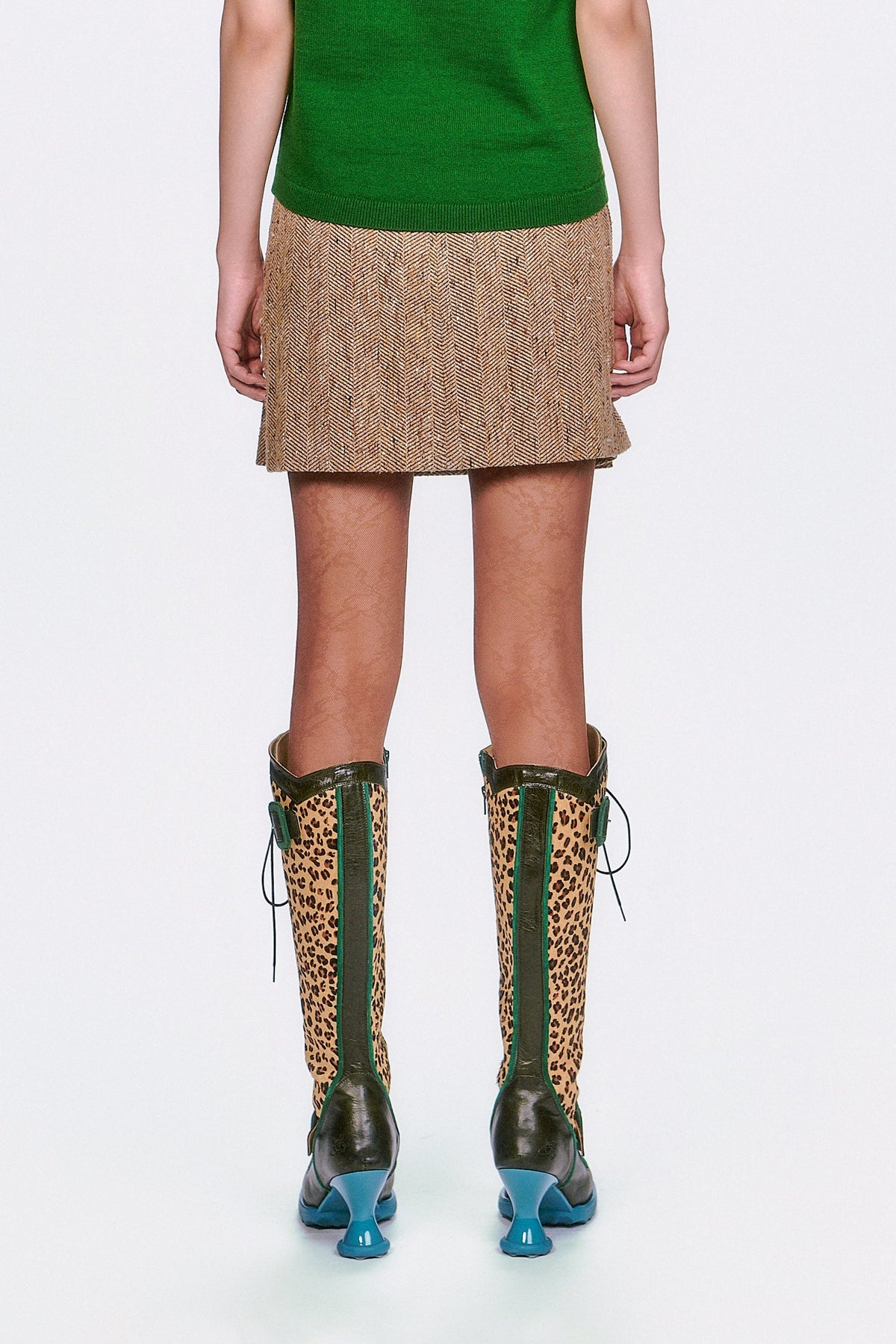Herringbone Pleated Skirt | Anna Sui