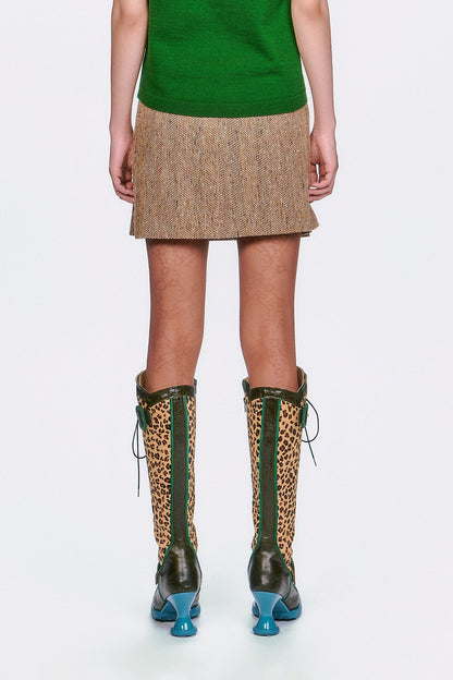 Herringbone Pleated Skirt | Anna Sui