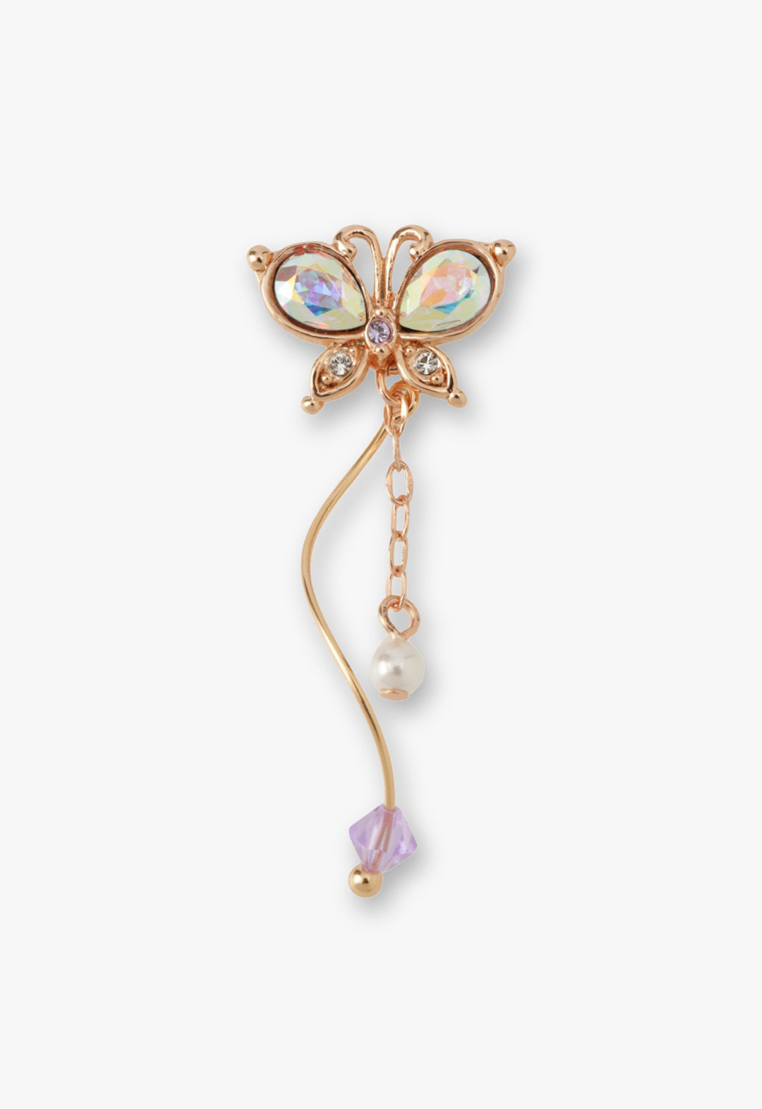 Rose Gold Butterfly Stud Earrings with Detachable Dangle | Anna Sui